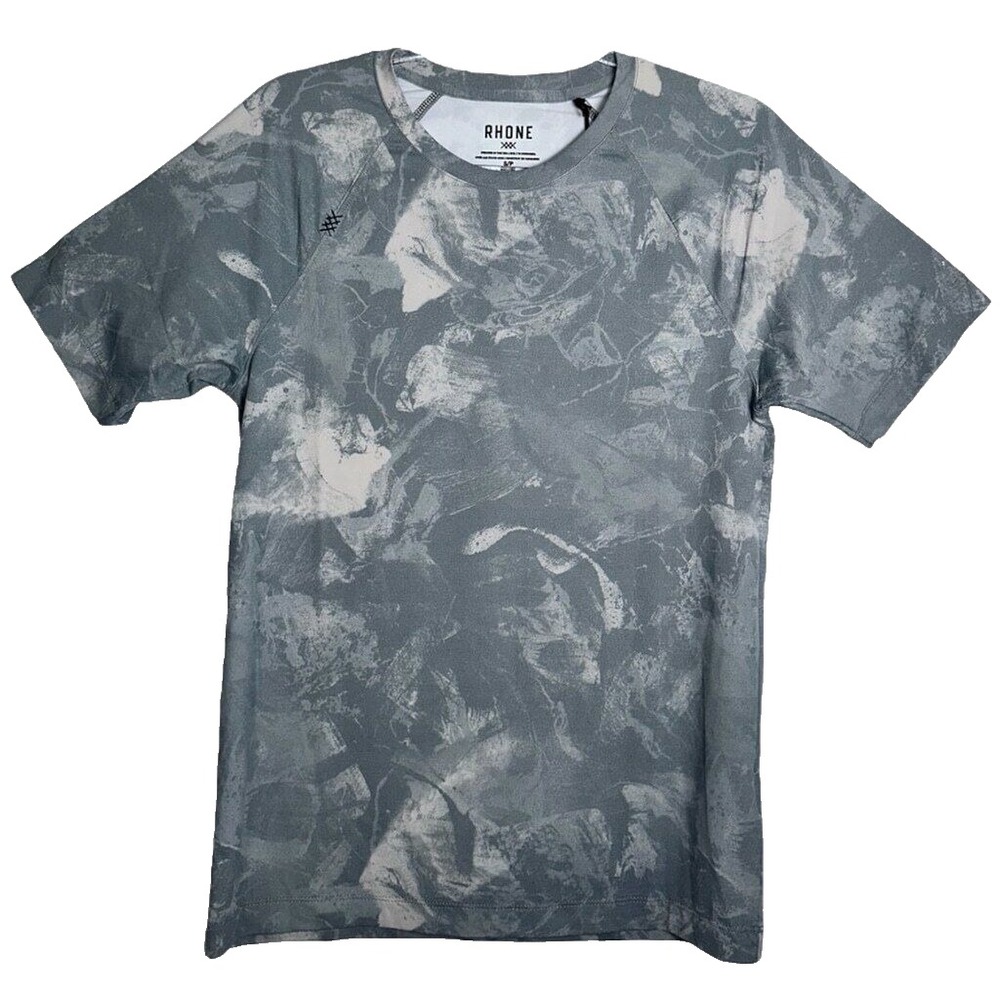 Rhone Mens Size Small Reign‎ Grey Camo Asphalt Marble Performance T-Shirt NWT